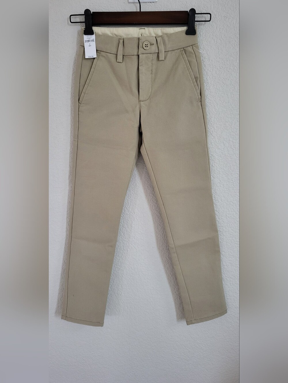 Gap Kids size 8 SLIM uniform skinny khakis with Gap Shield in iconic khaki color